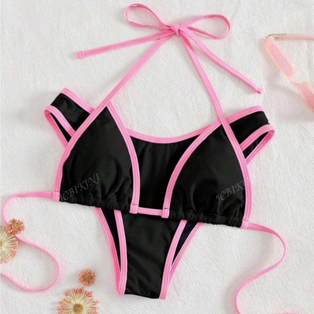 New Solid Color Soft Neck-Tie Sexy Bikini, Fashionable Women Swimwear